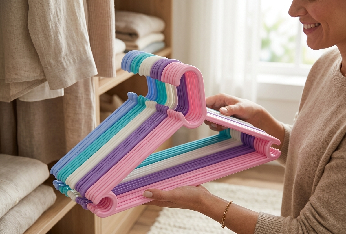 Plastic hangers for clothes pack of 24