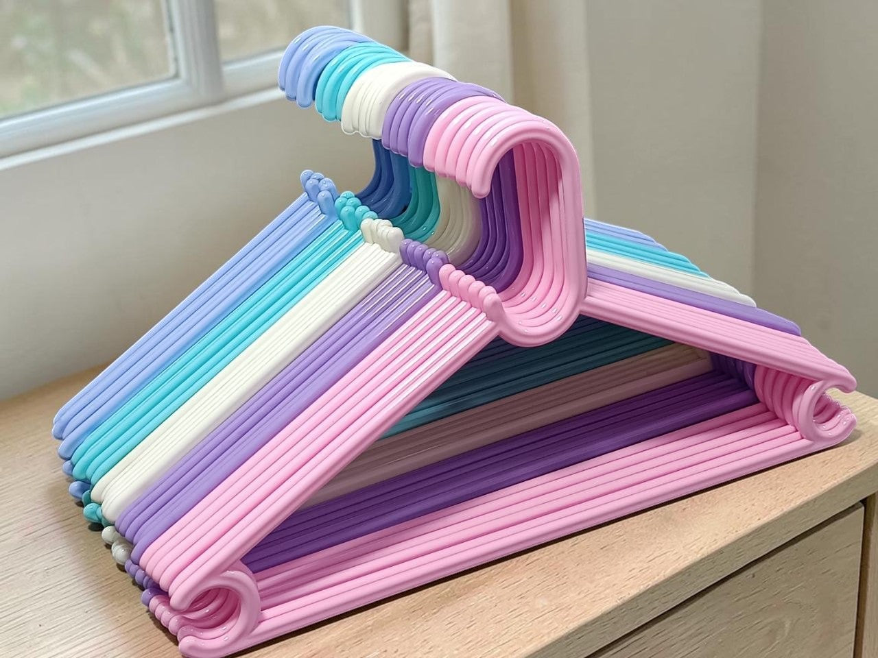 Plastic hangers for clothes pack of 24