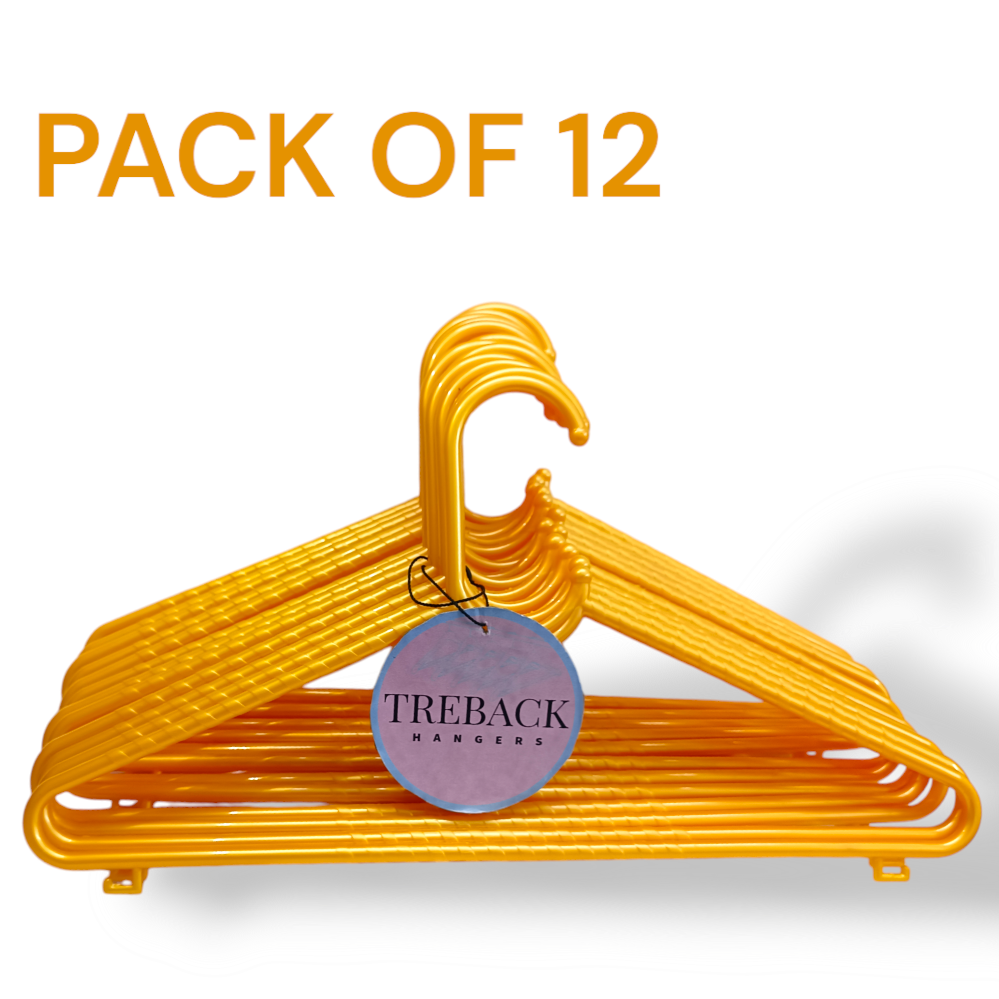 hangers for clothes Plastic Dress Pack of 12 Hangers For Dress (Gold)