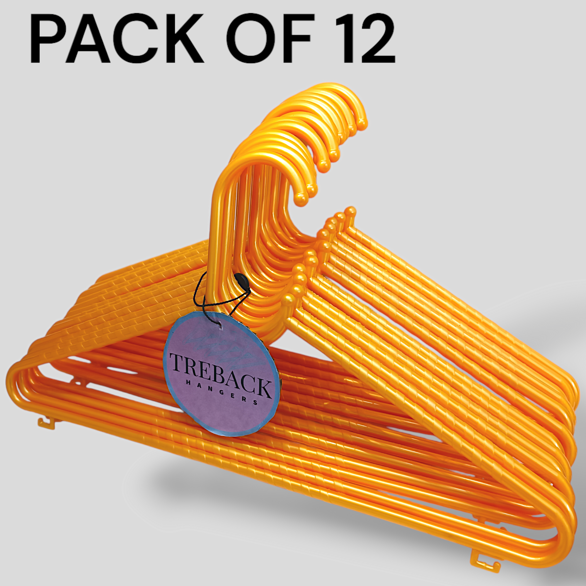 hangers for clothes Plastic Dress Pack of 12 Hangers For Dress (Gold)